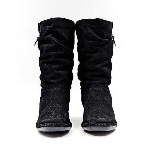 Stuart Weitzman Women Black Suede Faux Fur Cuff ankle boots size 8 - Picture 2 of 12